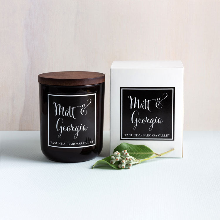 Luxury Personalised Candle - wooden lid