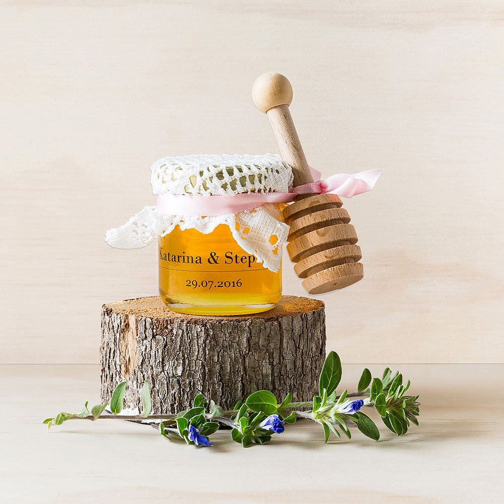 Personalised wedding favours/bonbonniere honey